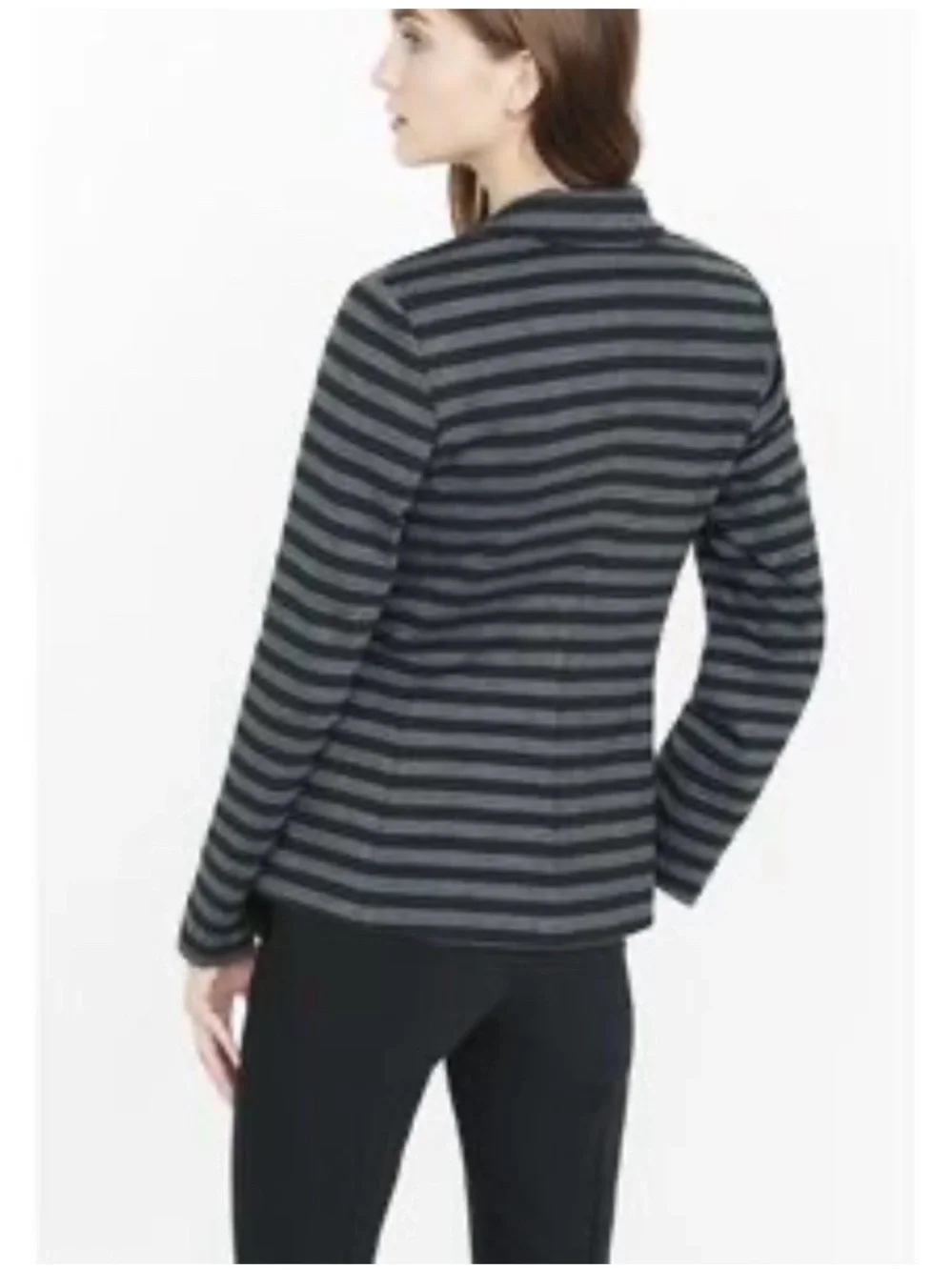 Express Women’s Ponte Blazer Striped Black Gray Size Small Career